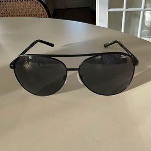 QUAY oversized black aviator sunglasses